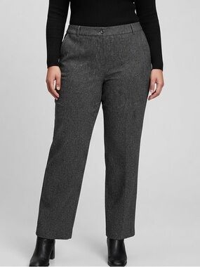 PENNINGTONS Curvy Fit Dark Gray Tweed  Dress Pants Classic Straight Fit size 28